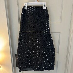 Elegant Black Diamond Dot Strapless Dress